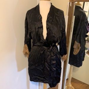 Black silk robe